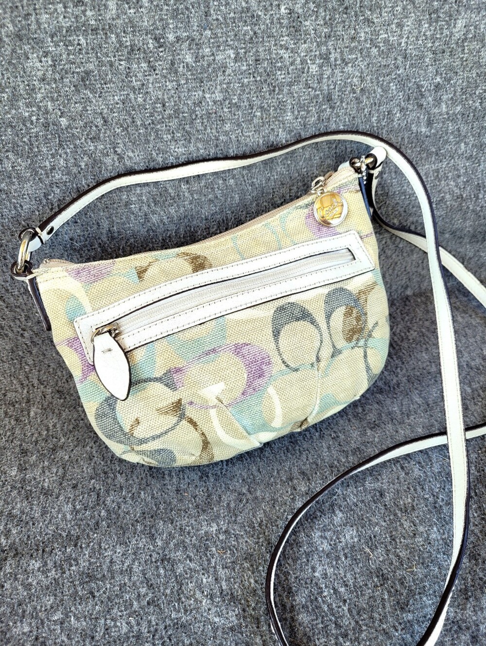 Y2K Coach Signature Soho Mini Canvas Optic Art Crossbody Shoulder Handbag